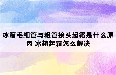 冰箱毛细管与粗管接头起霜是什么原因 冰箱起霜怎么解决